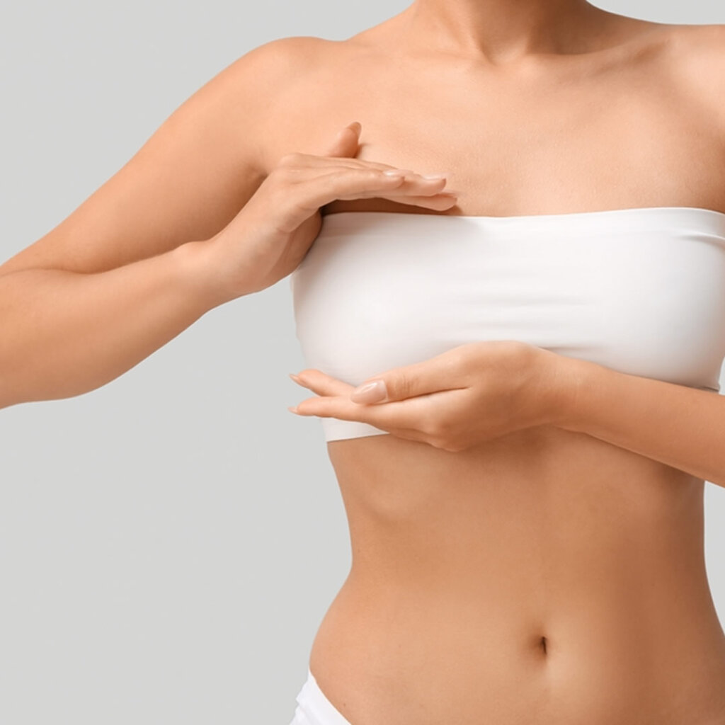 乳首の大きさが気になっている女性のイメージ